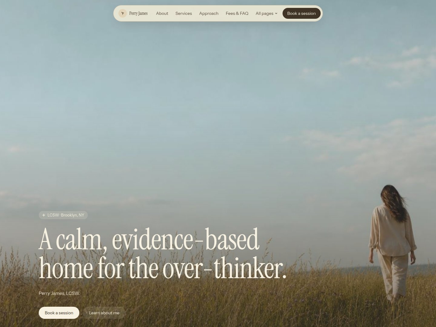 Harmony template example website for Perry James